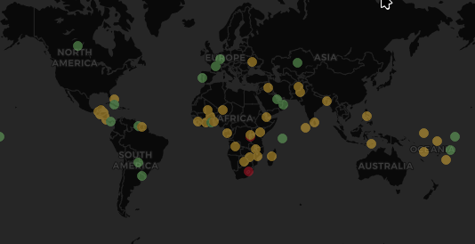 carte du monde avec des données qui n'aparaissent pas