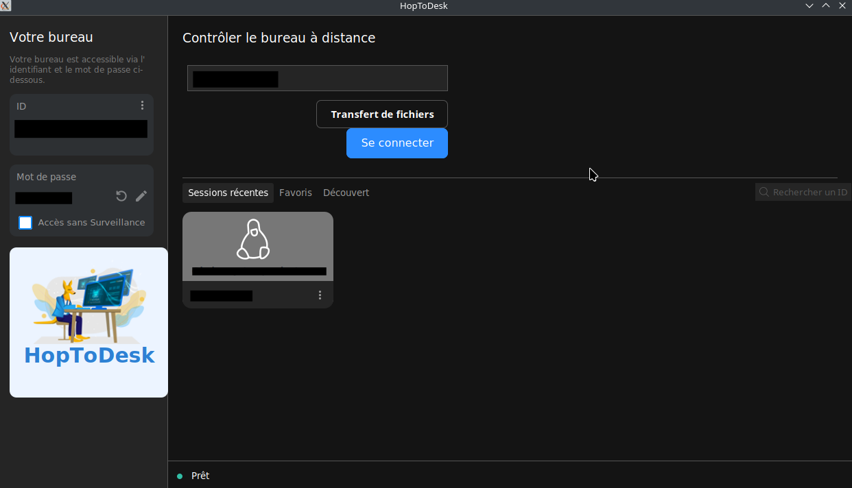 Fenêtre de hoptodesk